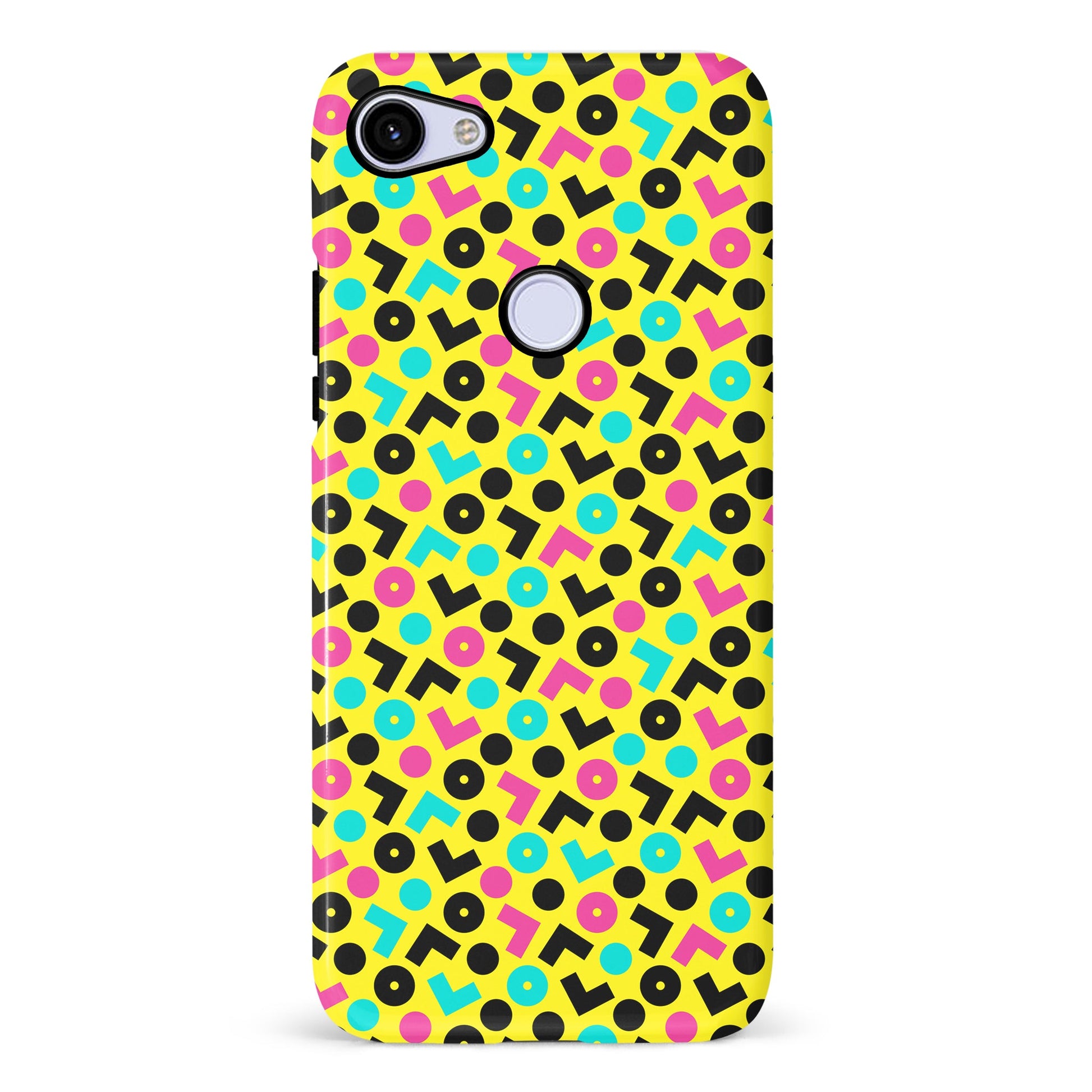 Google Pixel 3A 90's Geometry Phone Case in Yellow