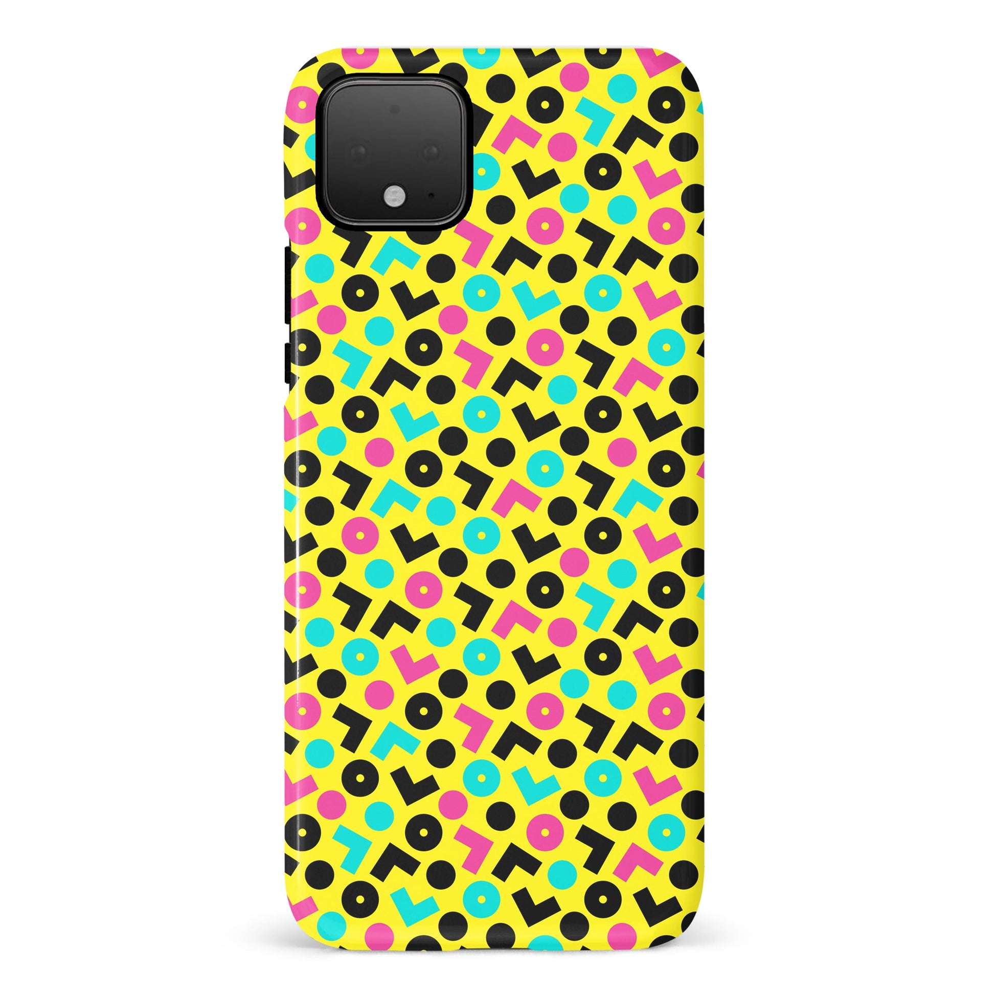 Google Pixel 4 90's Geometry Phone Case in Yellow