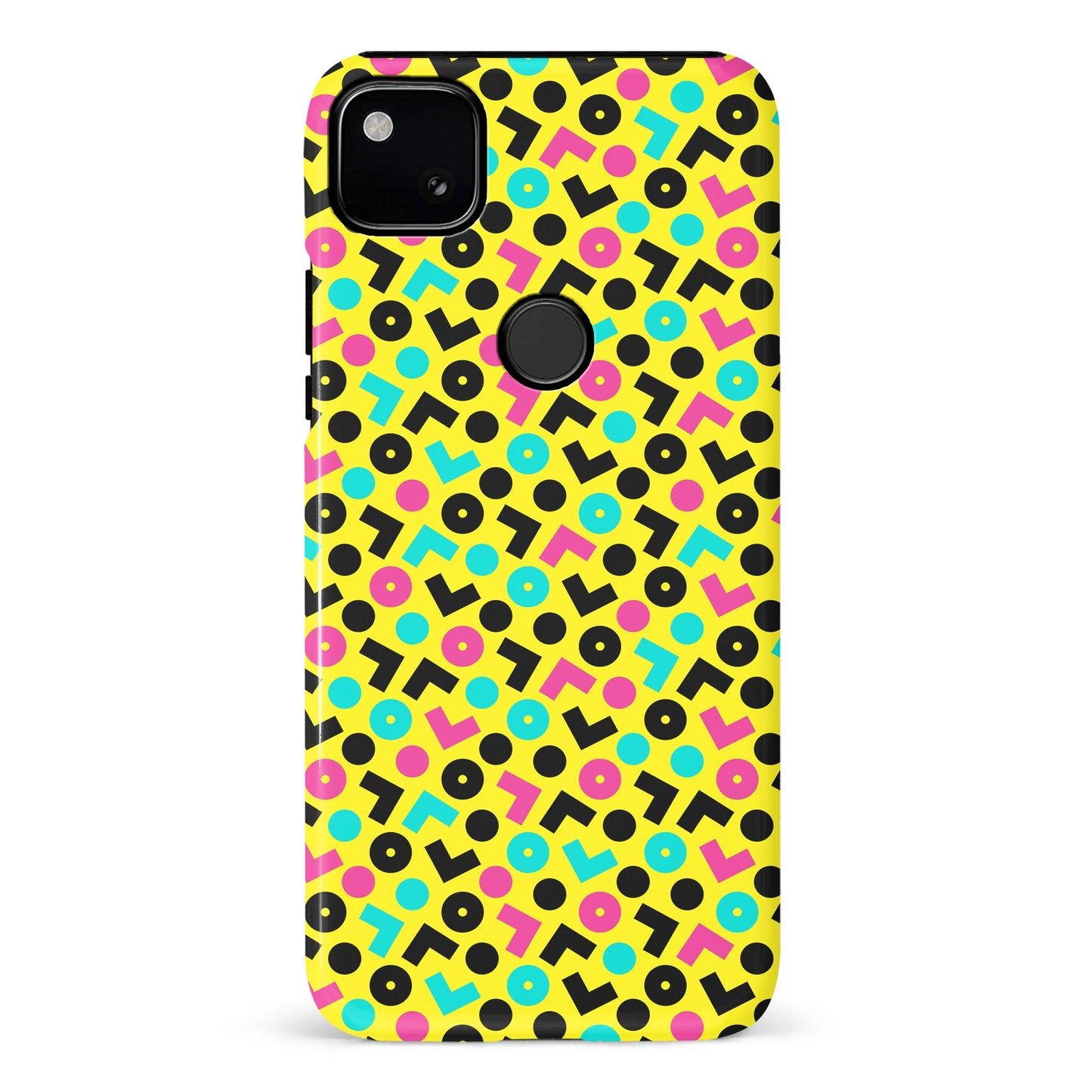Google Pixel 4A 90's Geometry Phone Case in Yellow