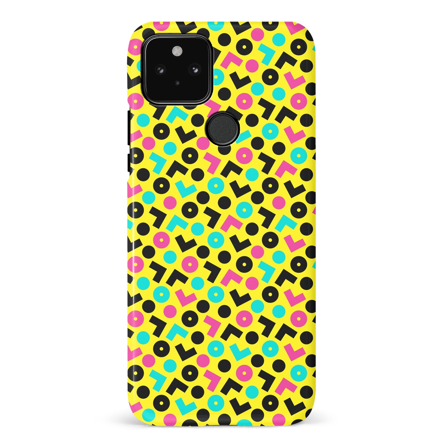 Google Pixel 5 90's Geometry Phone Case in Yellow