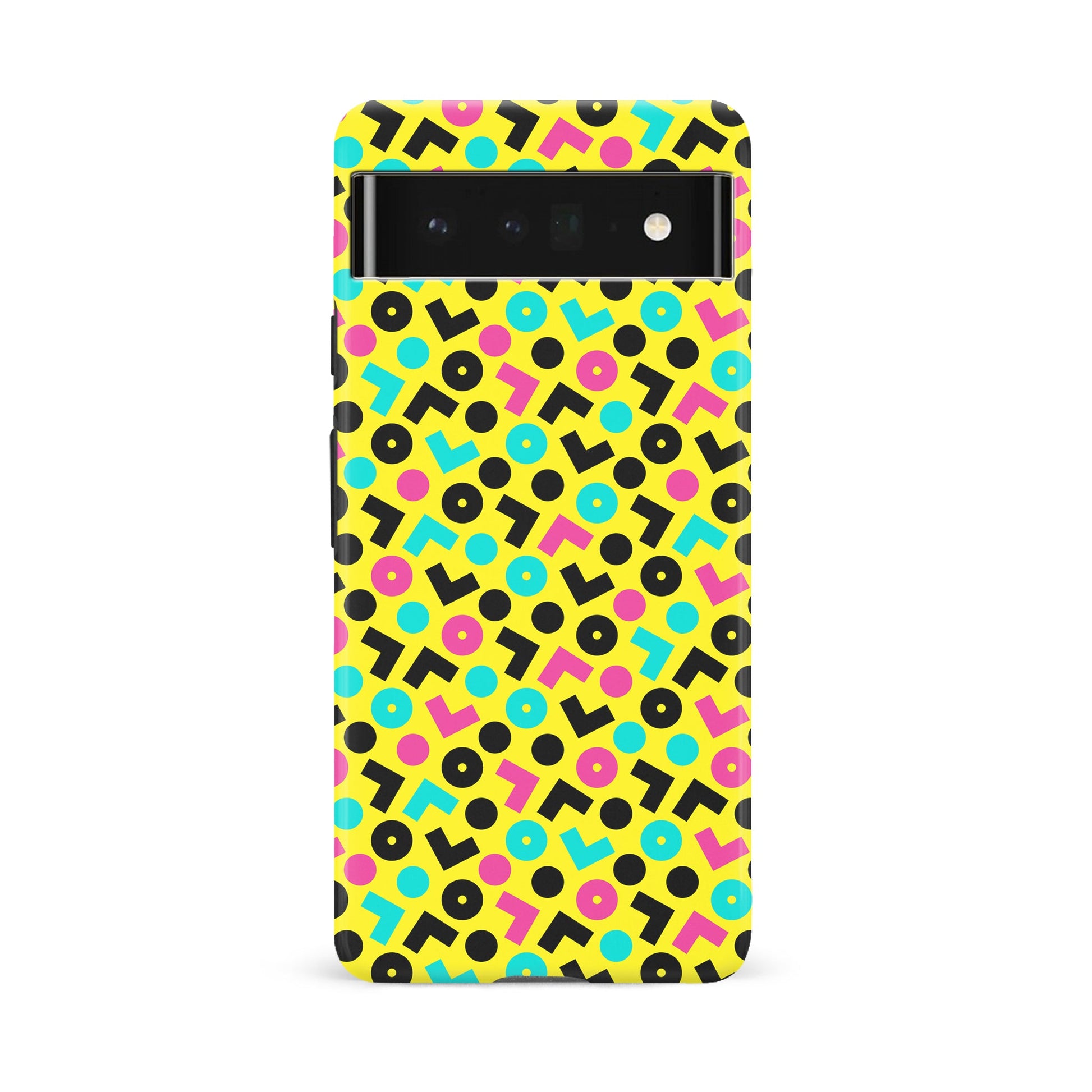 Google Pixel 6A 90's Geometry Phone Case in Yellow