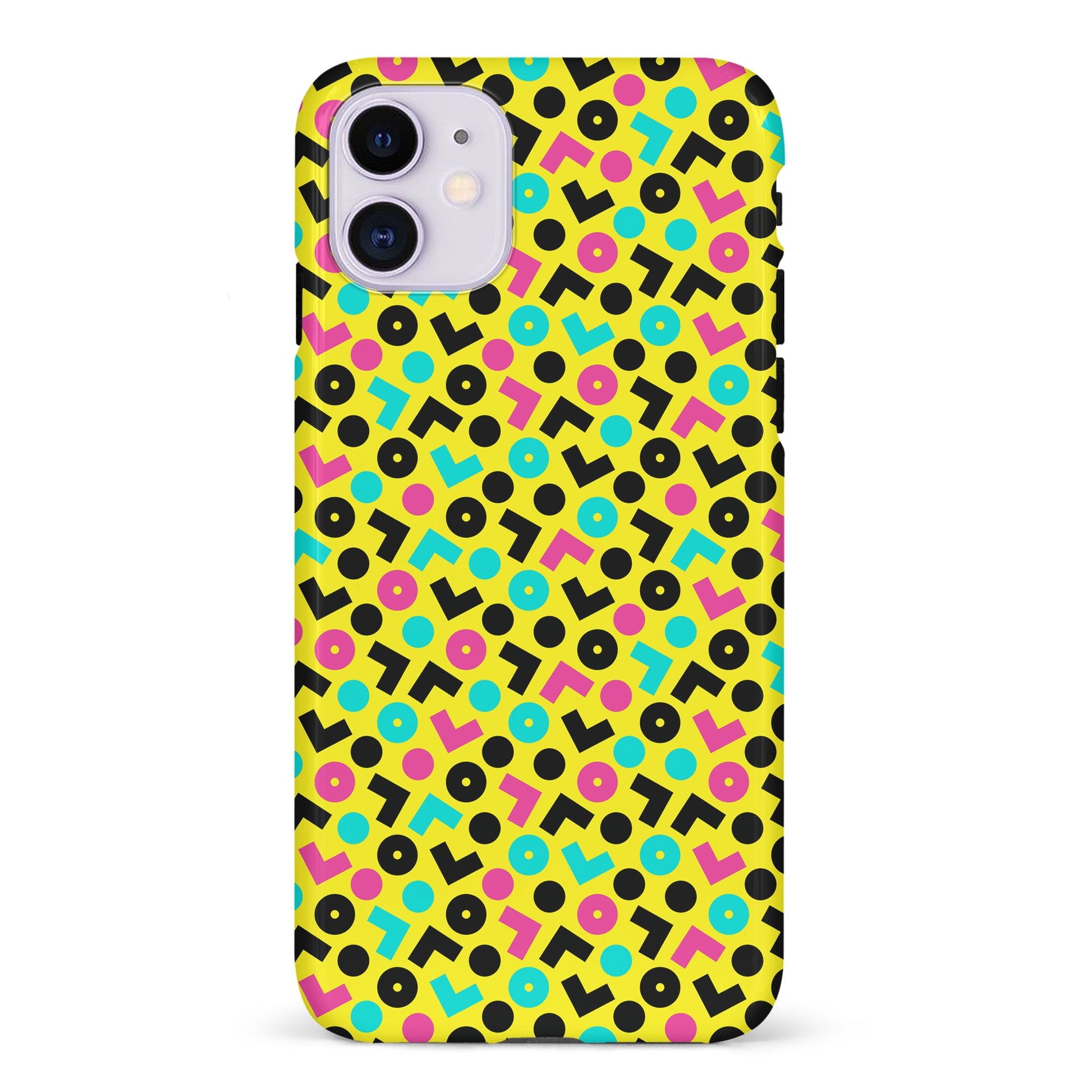 iPhone 11 90's Geometry Phone Case in Yellow