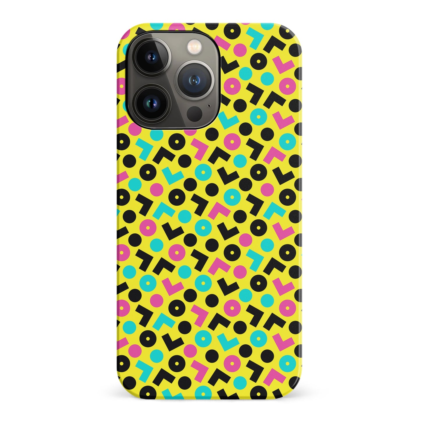 iPhone 14 Pro 90's Geometry Phone Case in Yellow