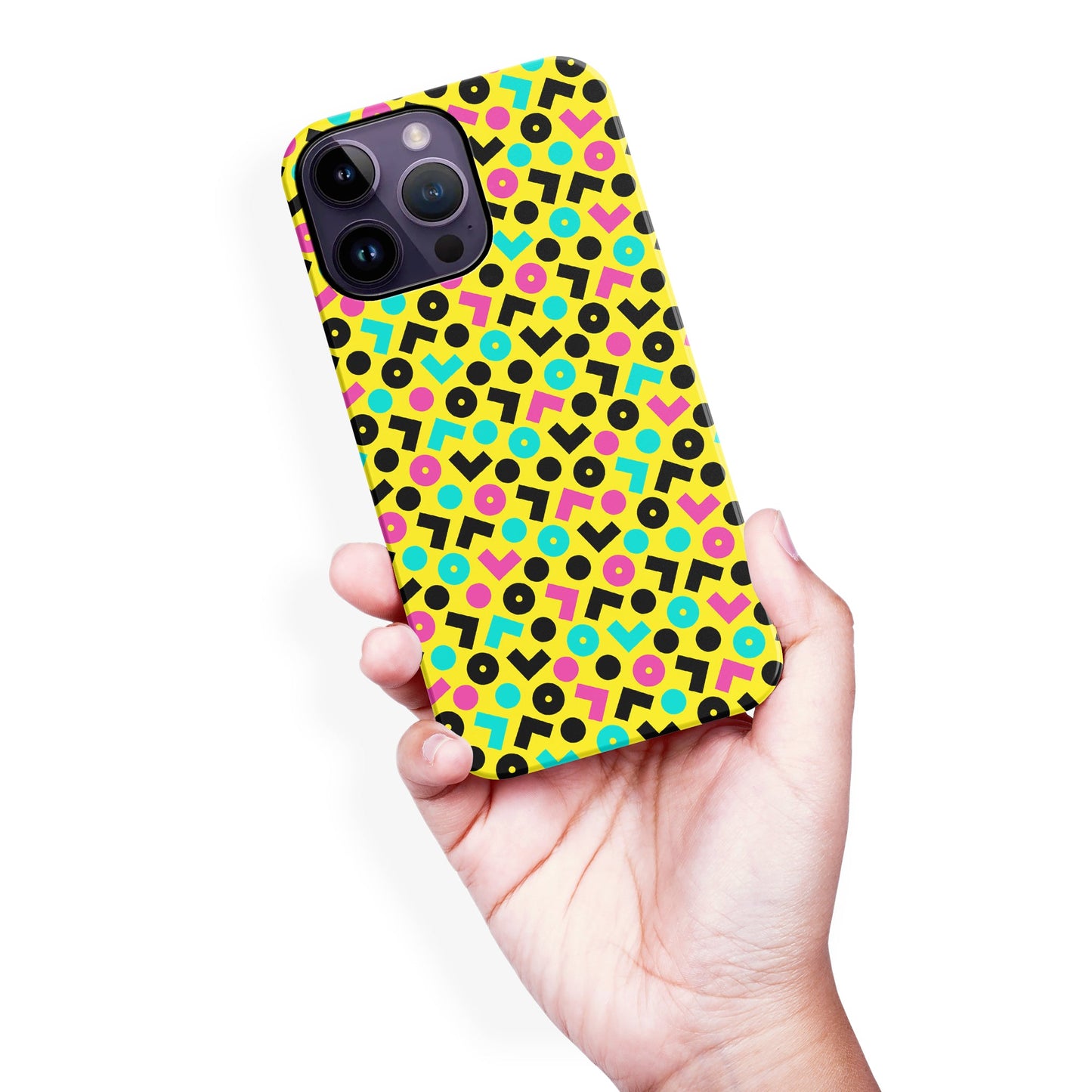 iPhone 14 Pro Max 90's Geometry Phone Case in Yellow
