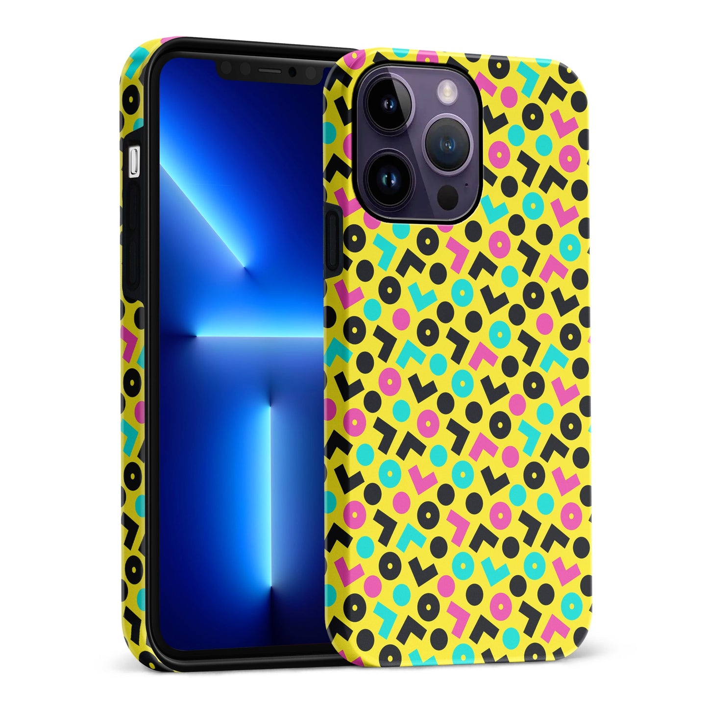 iPhone 14 Pro Max 90's Geometry Phone Case in Yellow