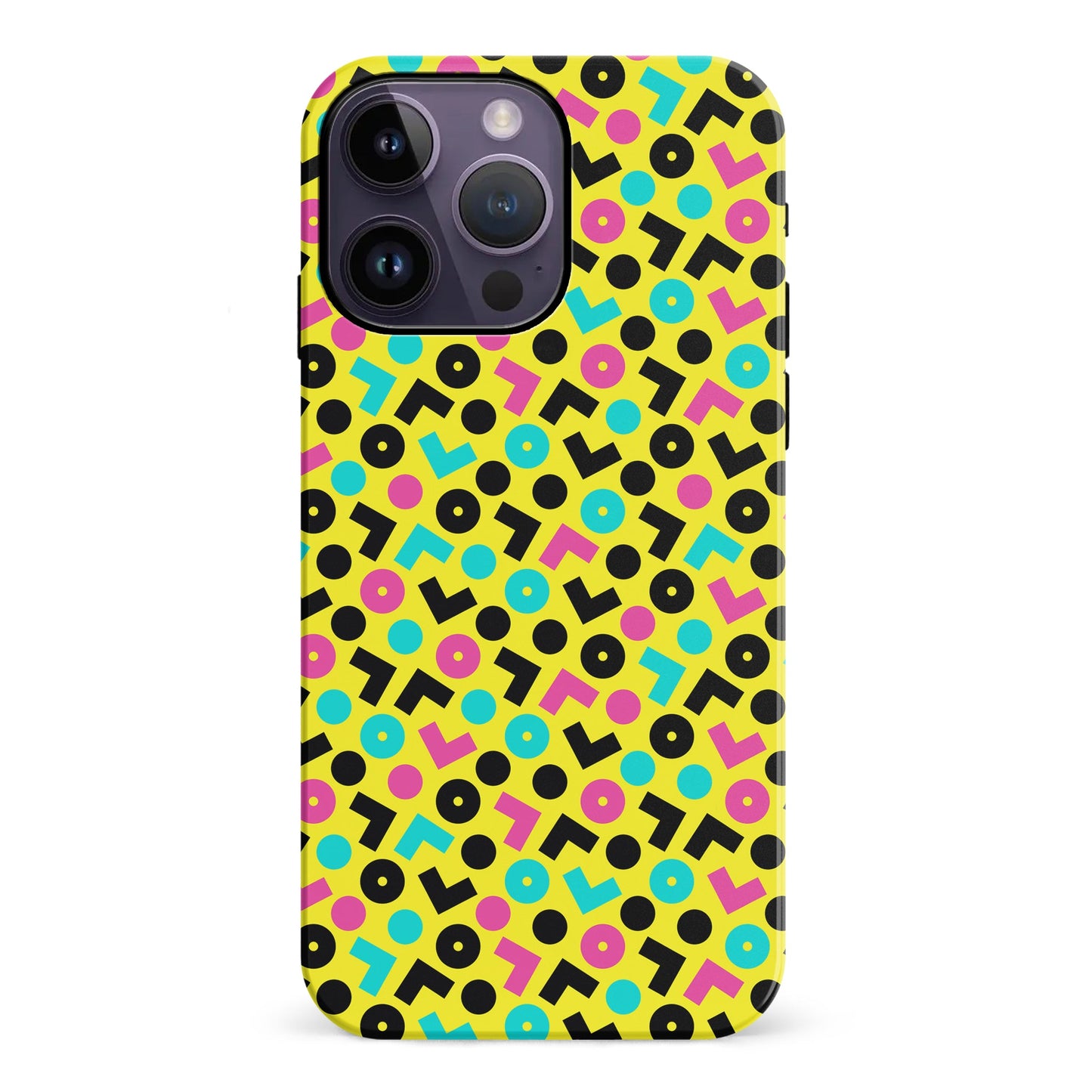 iPhone 14 Pro Max 90's Geometry Phone Case in Yellow