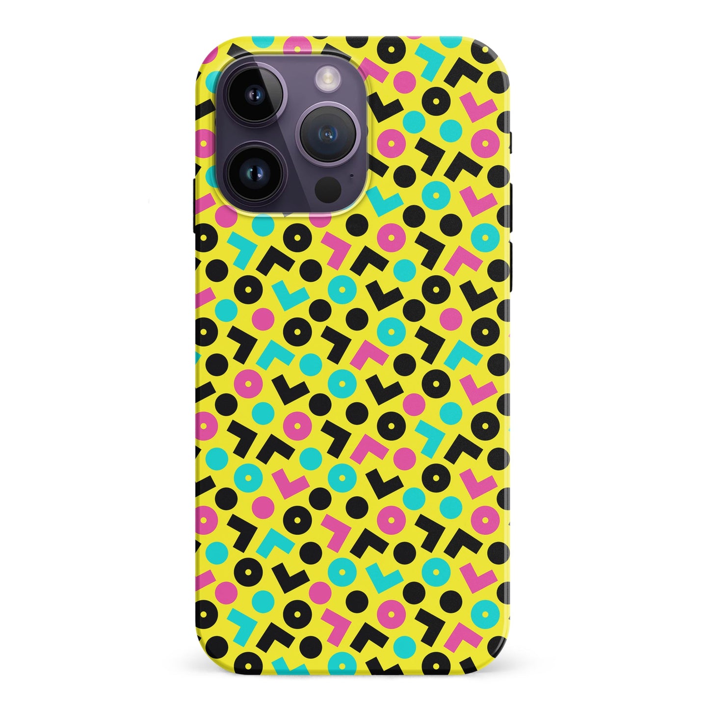 iPhone 15 Pro 90's Geometry Phone Case in Yellow