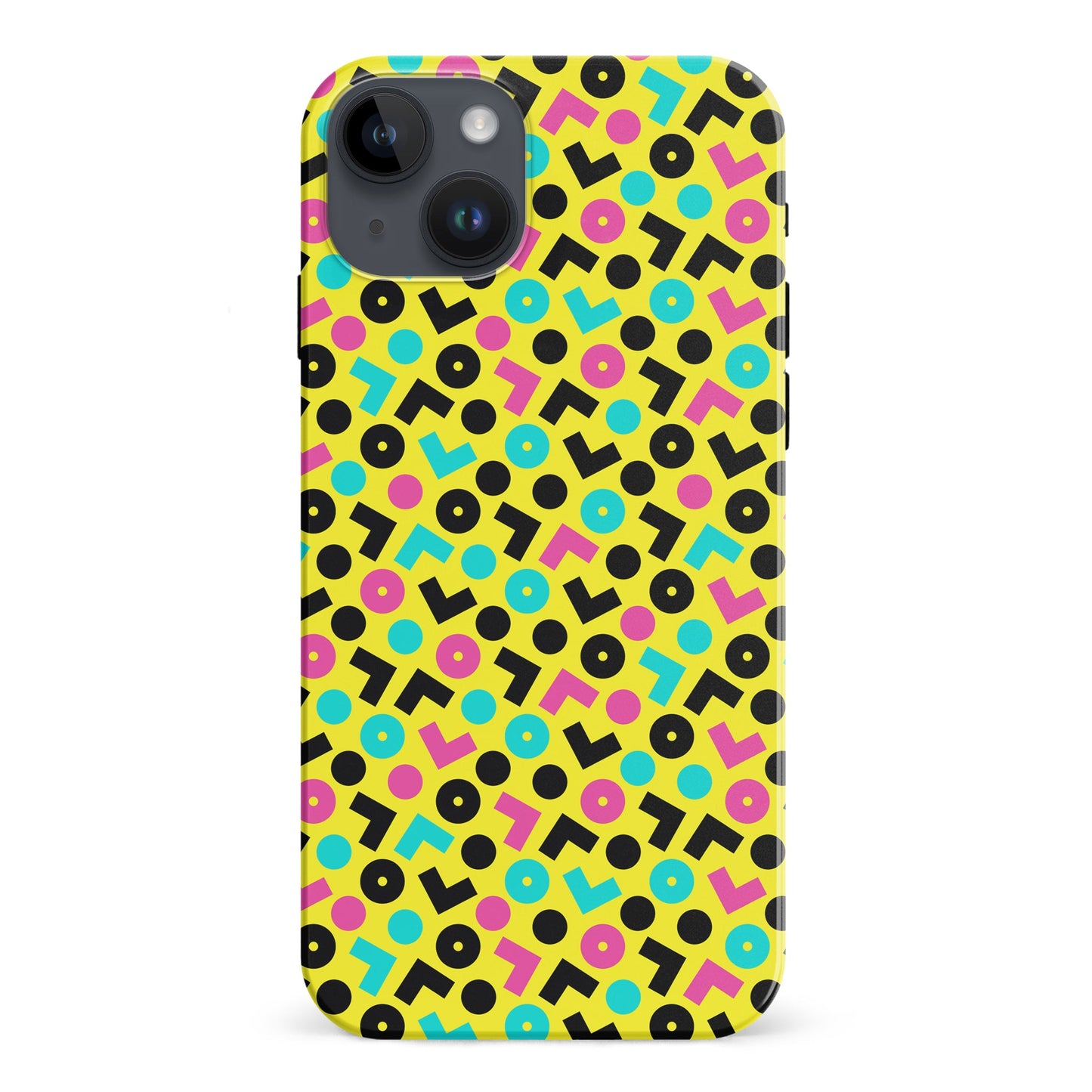 iPhone 15 Plus 90's Geometry Phone Case in Yellow