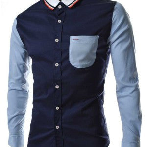 Navy Blue with Ligh blue color Shirt