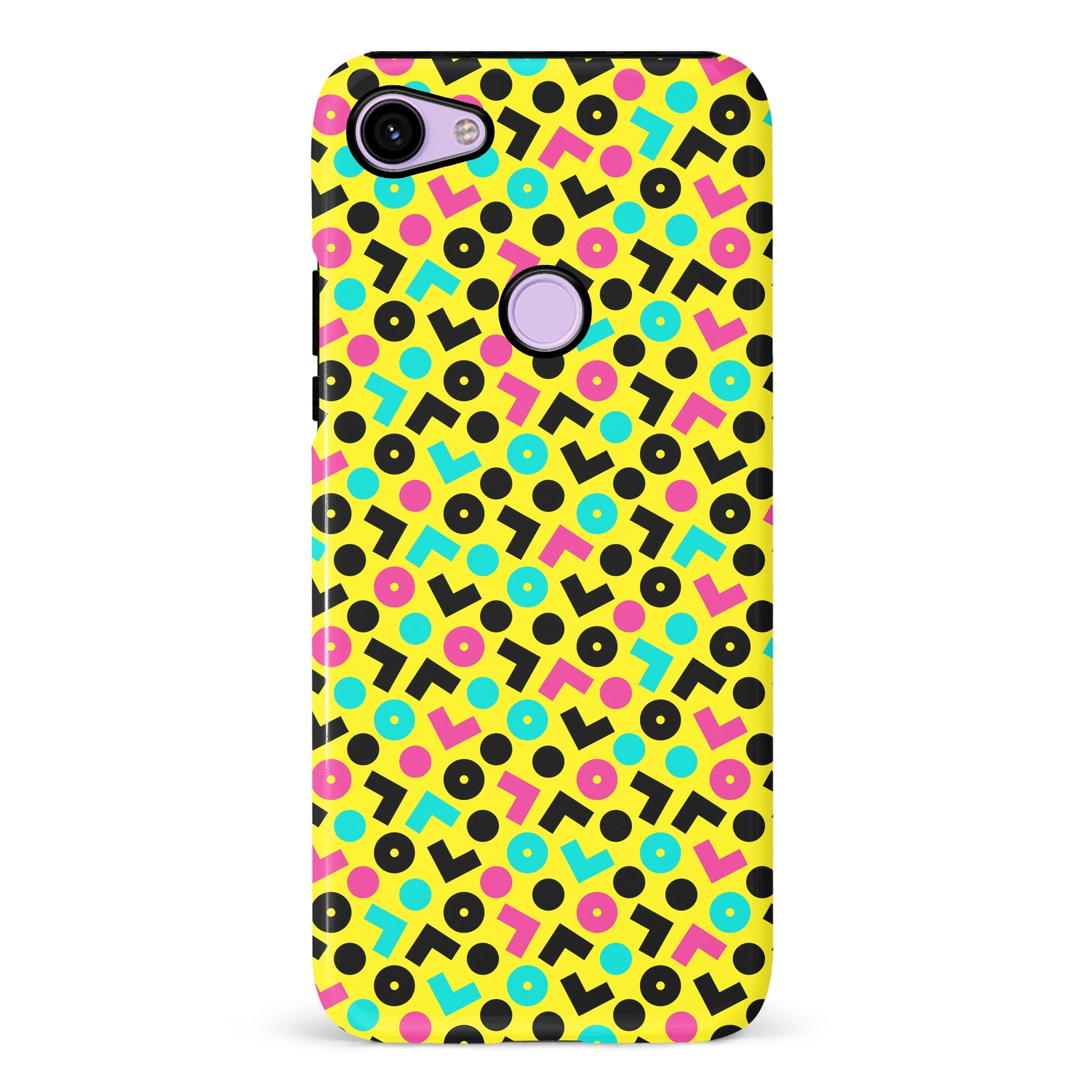 Google Pixel 3 90's Geometry Phone Case in Yellow