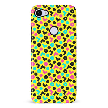 Google Pixel 3A 90's Geometry Phone Case in Yellow