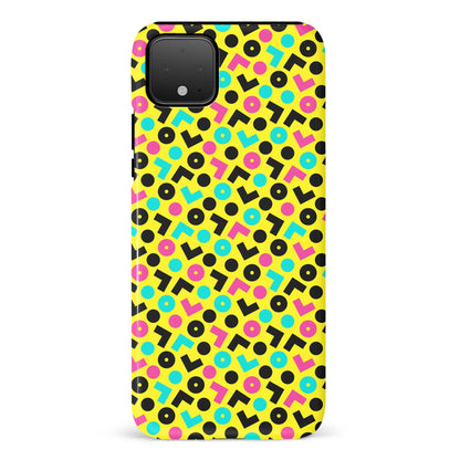 Google Pixel 4 XL 90's Geometry Phone Case in Yellow