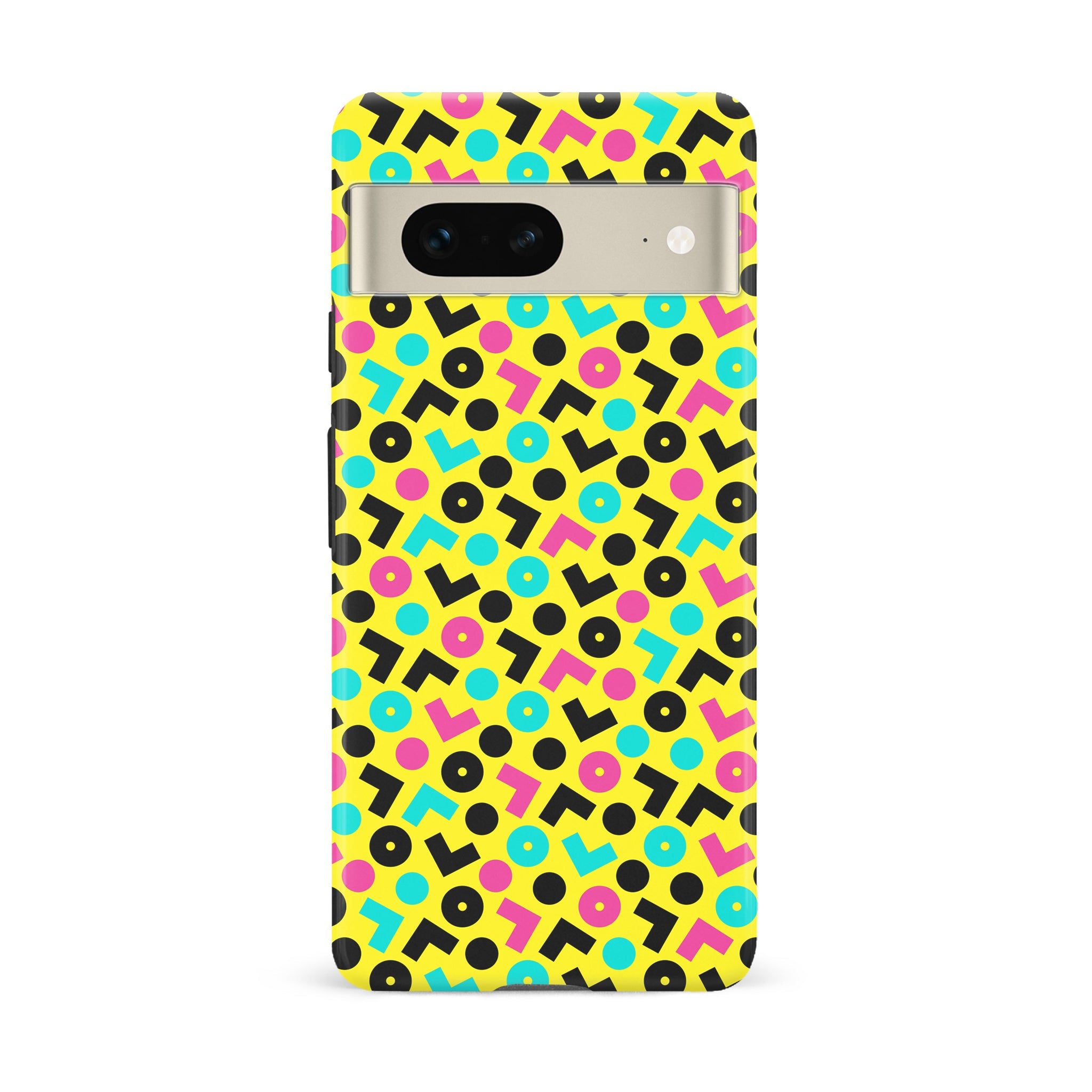 Google Pixel 7 90's Geometry Phone Case in Yellow