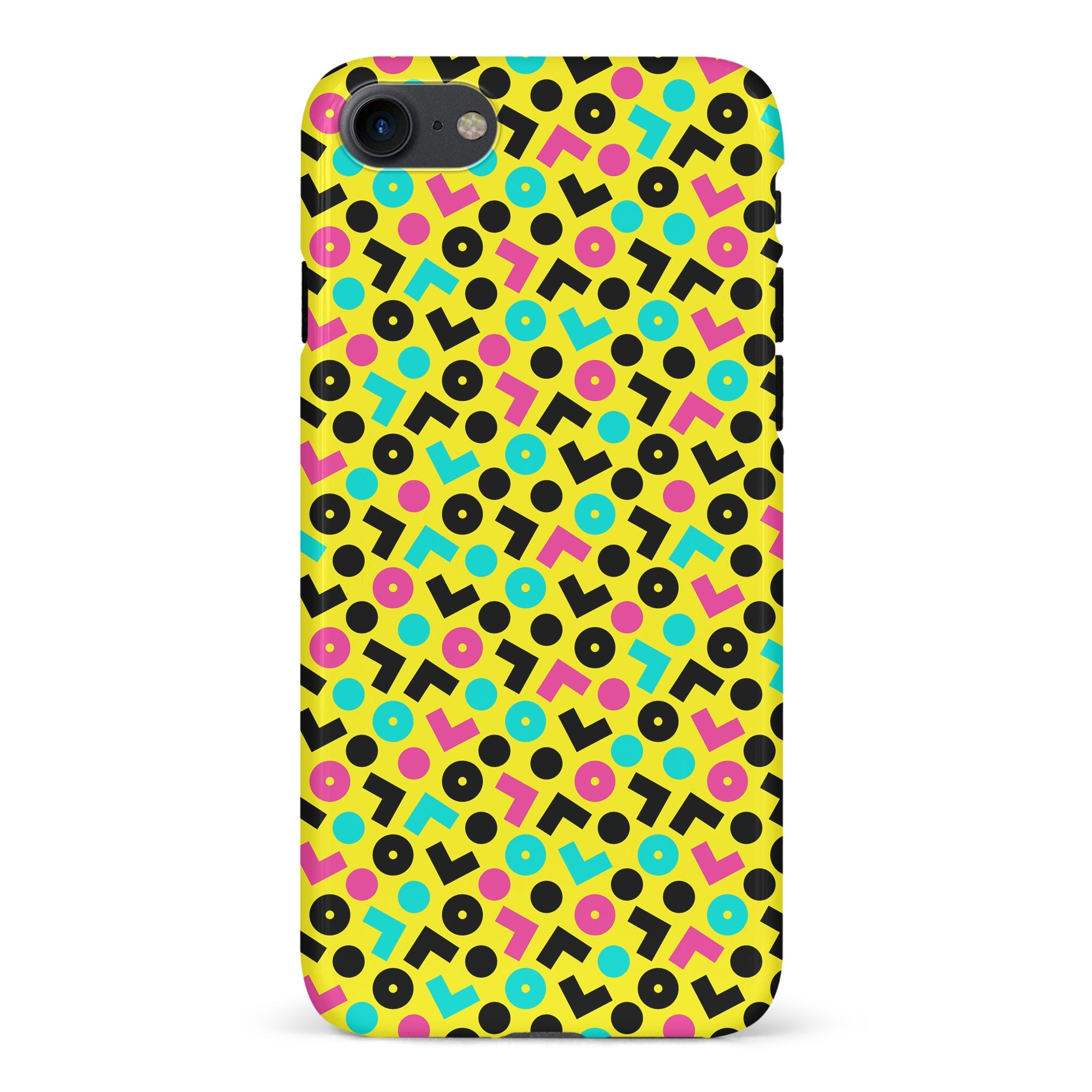 iPhone 7/8/SE 90's Geometry Phone Case in Yellow