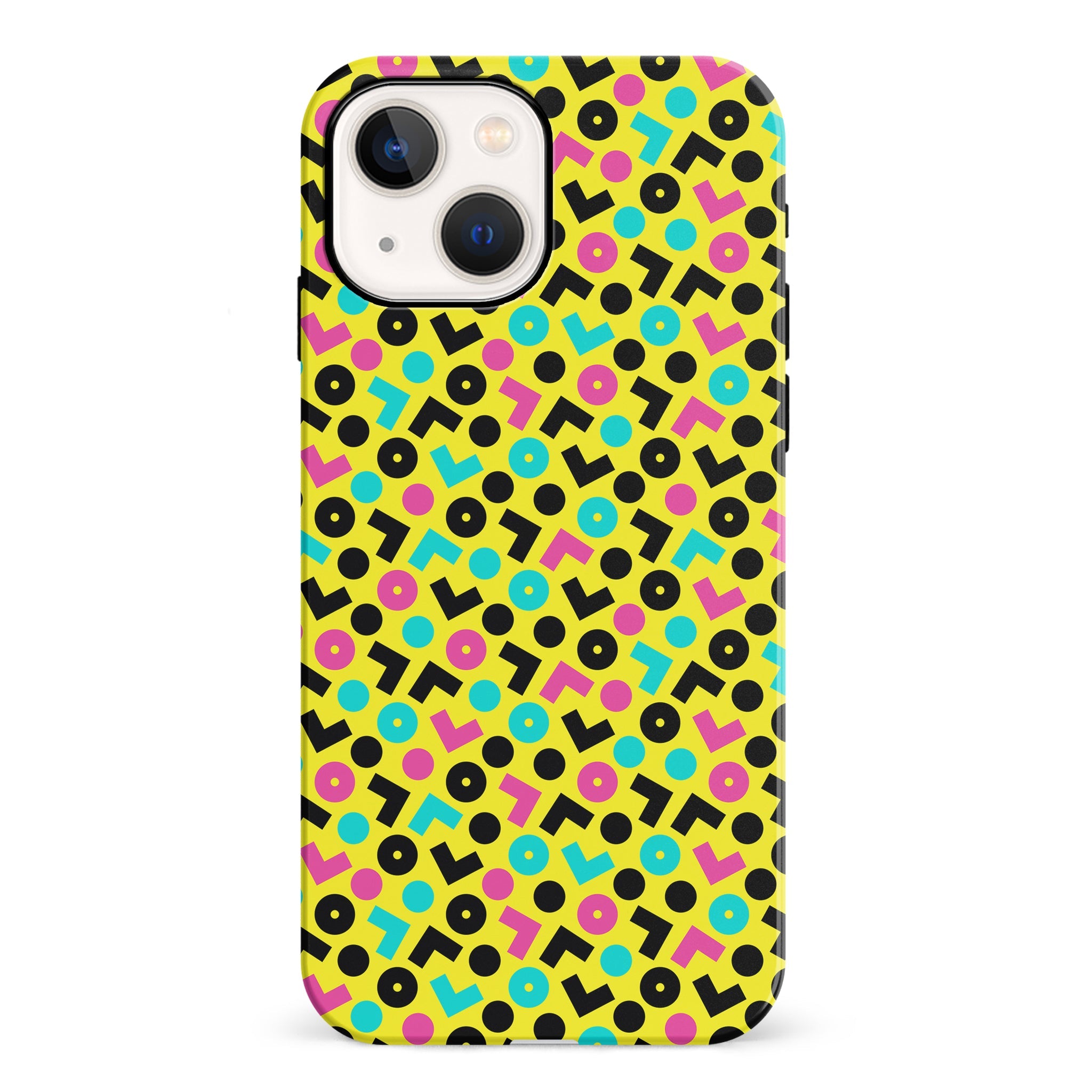 iPhone 13 Mini 90's Geometry Phone Case in Yellow