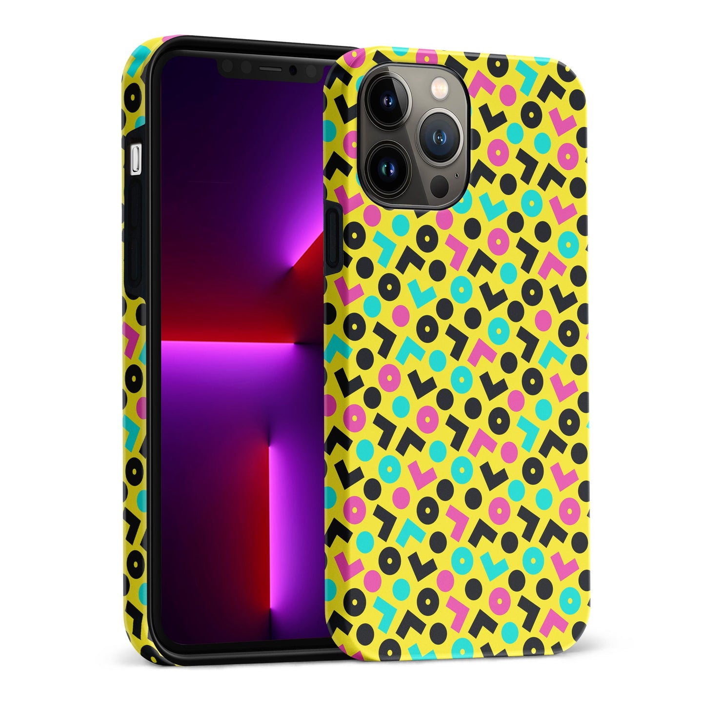 iPhone 13 Pro Max 90's Geometry Phone Case in Yellow