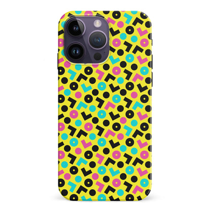 iPhone 15 Pro 90's Geometry Phone Case in Yellow