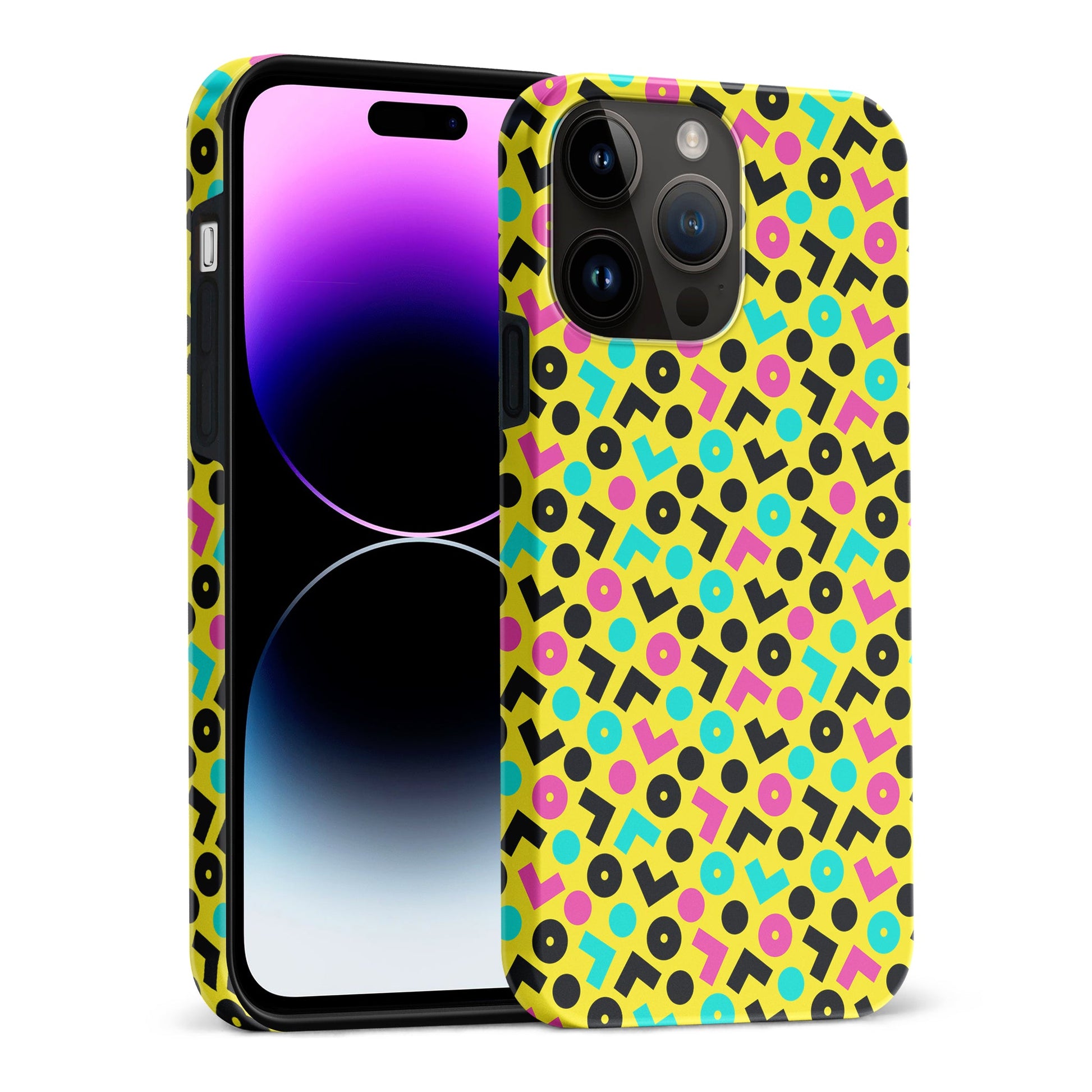 iPhone 15 Pro Max 90's Geometry Phone Case in Yellow