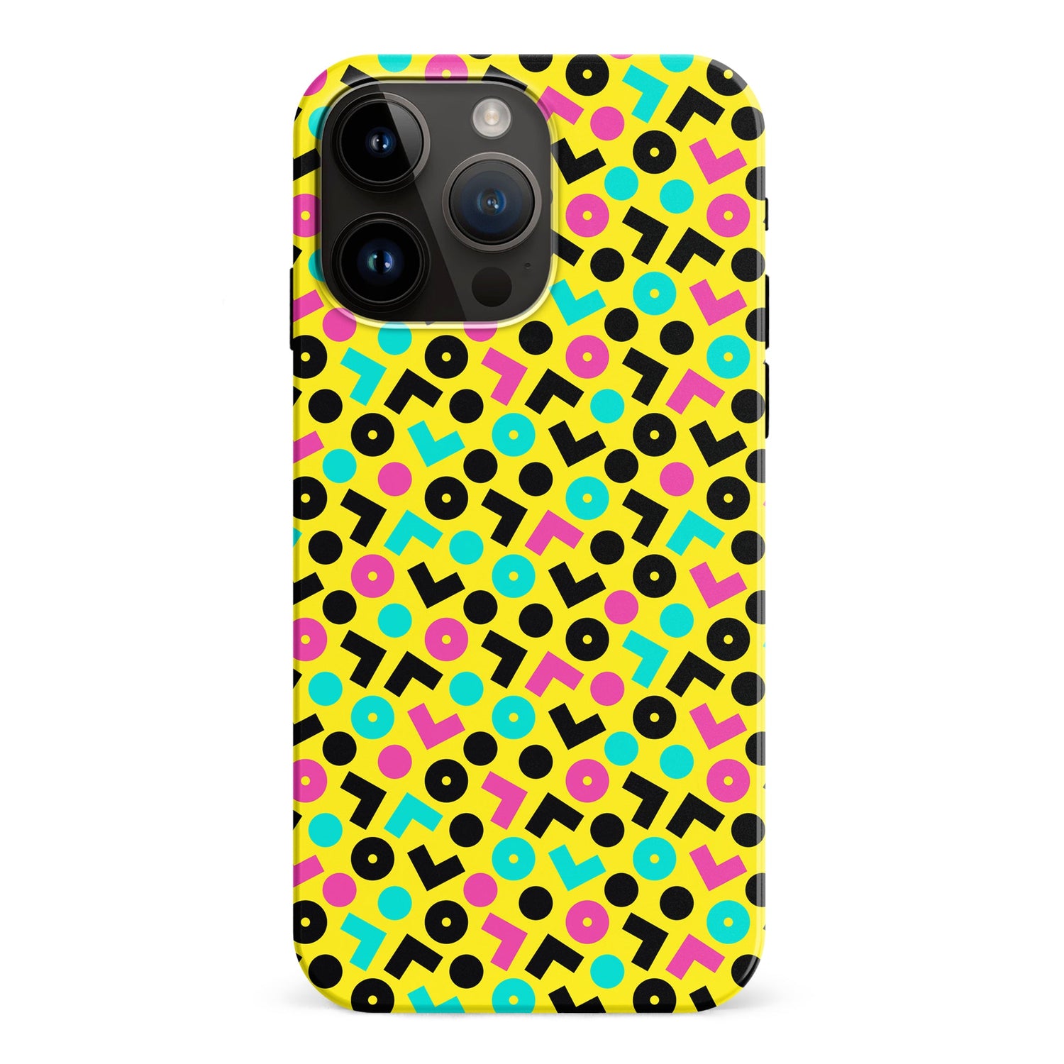 iPhone 15 Pro Max 90's Geometry Phone Case in Yellow