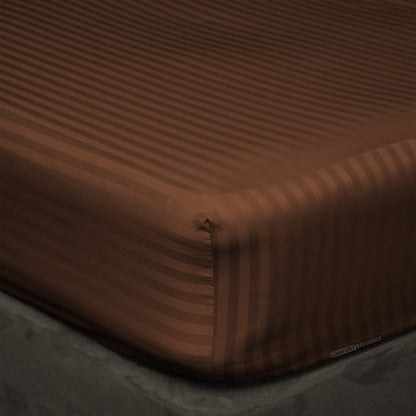 Chocolate Stripe Fitted Sheet