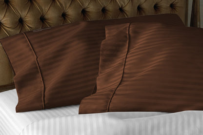 Soft Luxurious Chocolate Stripe pillow cases