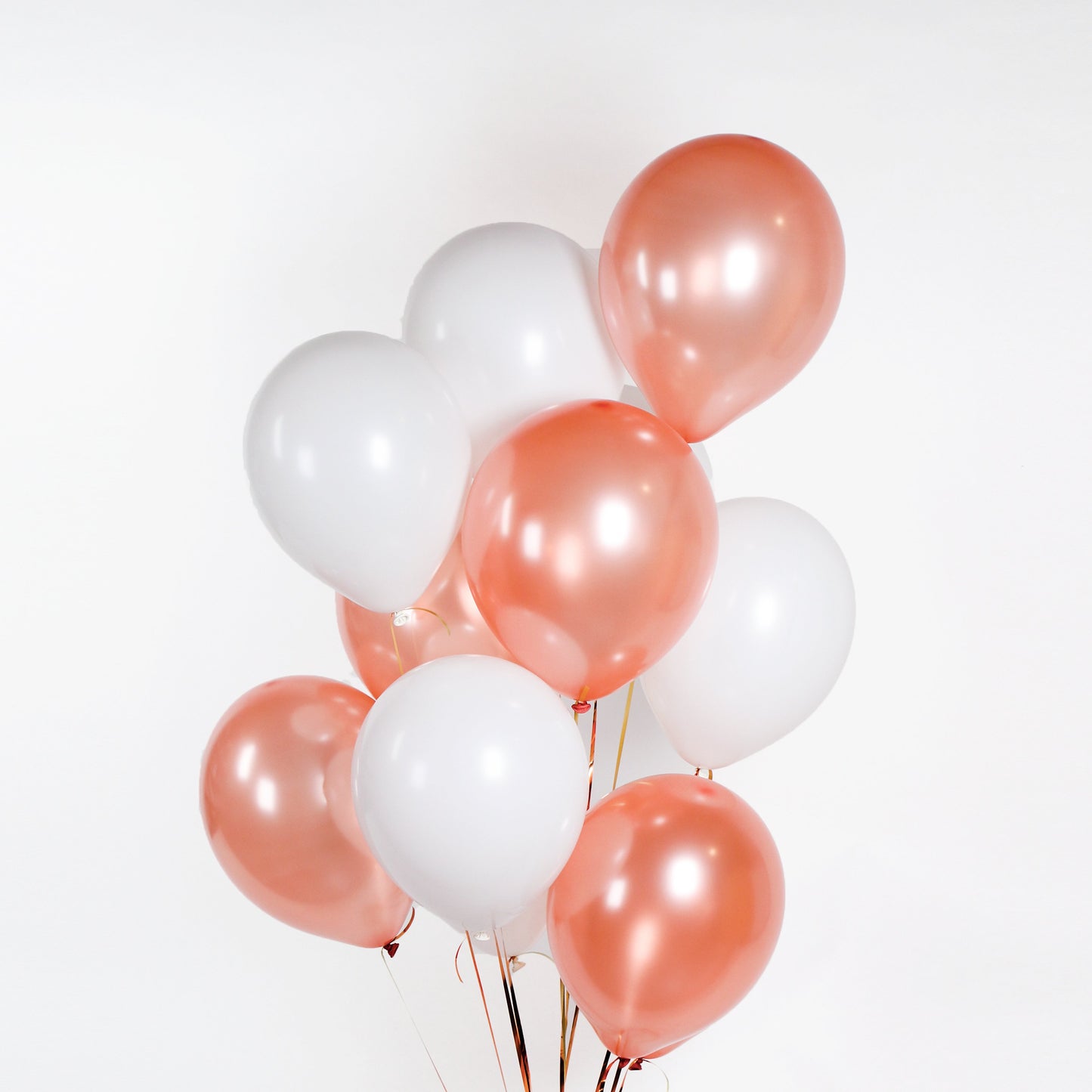 Rose Gold and White Helium Balloons - Cake Together - Online Birthday Cake Delivery