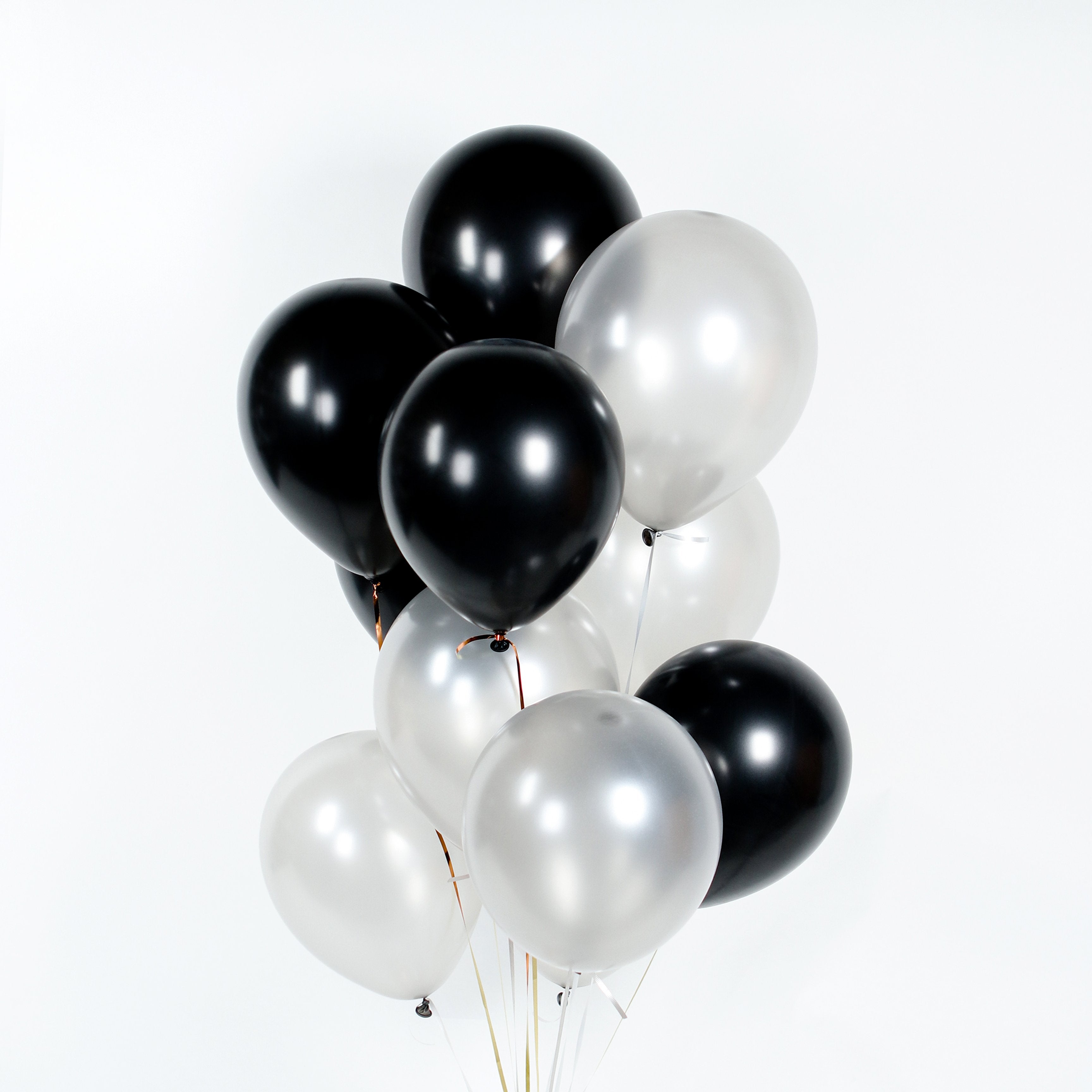 Black and Silver Helium Balloons - Cake Together - Online Birthday Cake Delivery