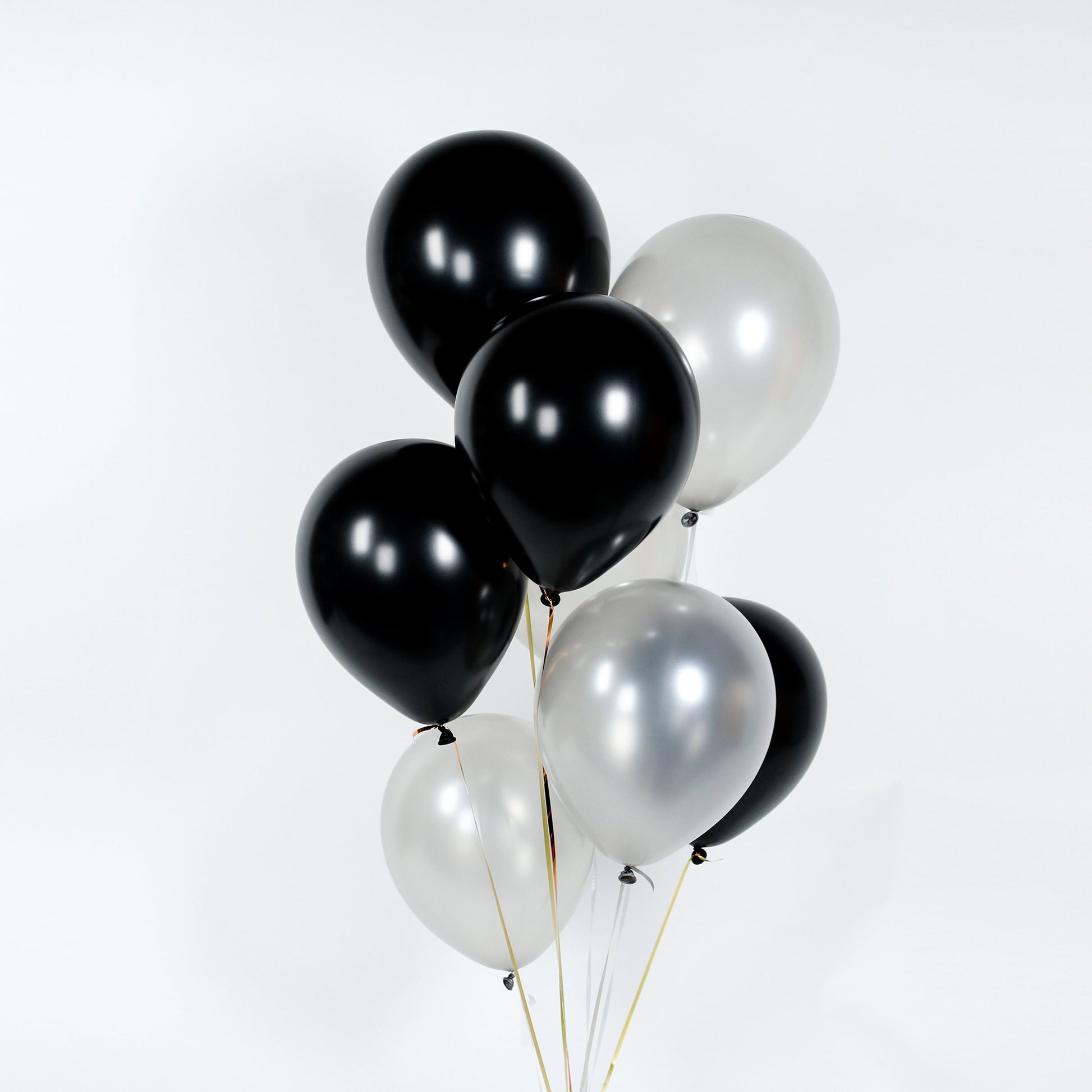 Black and Silver Helium Balloons - Cake Together - Online Birthday Cake Delivery