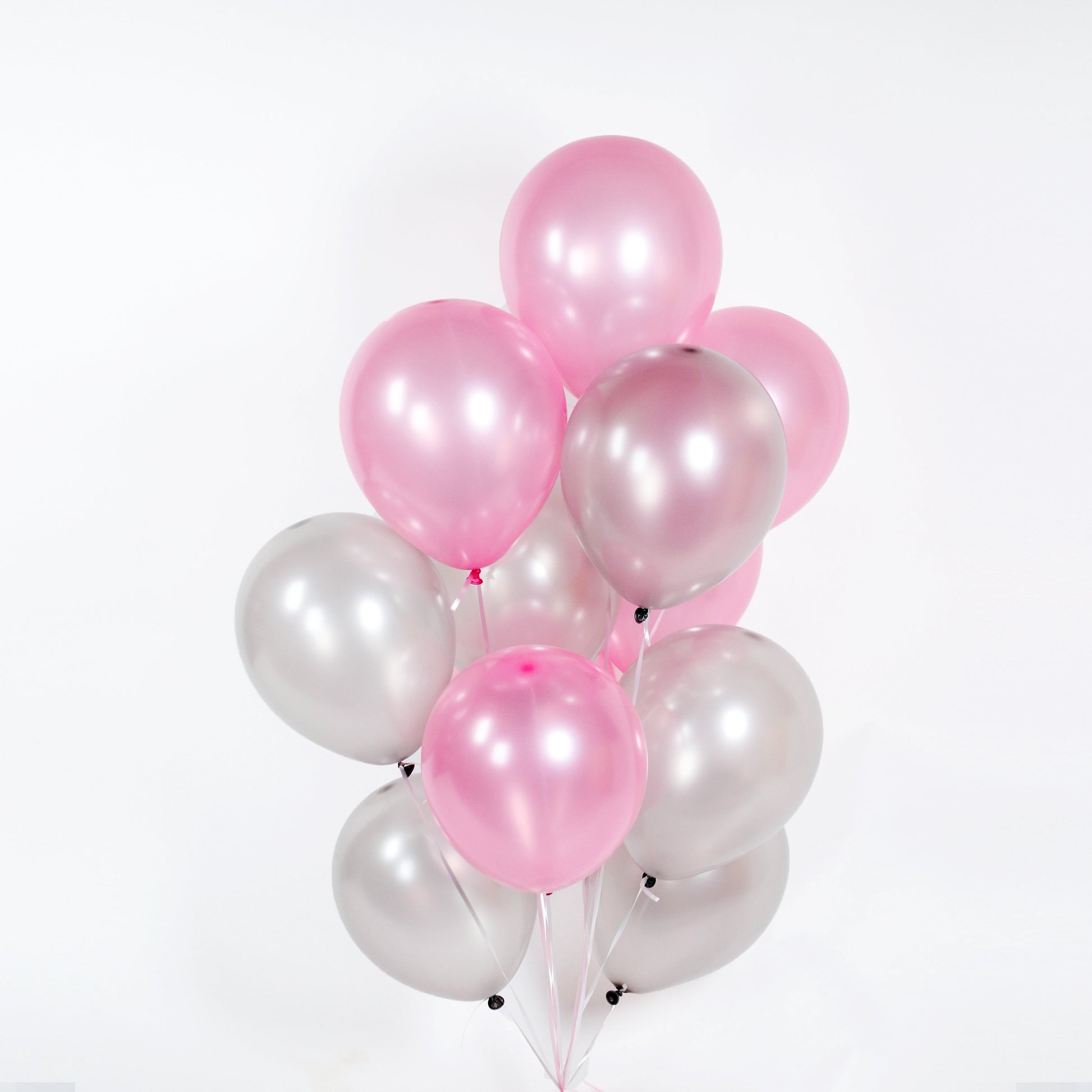 Pink and Silver Helium Balloons - Cake Together - Online Birthday Cake Delivery