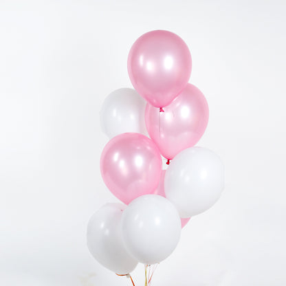 Pink and White Helium Balloons - Cake Together - Online Birthday Cake Delivery