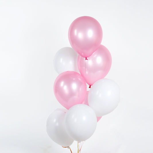 Pink and White Helium Balloons - Cake Together - Online Birthday Cake Delivery